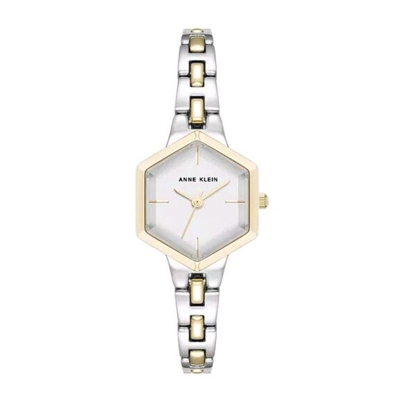 Anne Klein Two Tone Dial Watch Petite Hexagonal Alloy Metal Bracelet New in Box main image 5